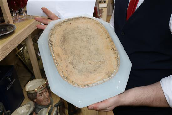 A Chinese platter and a Chinese export dish largest 38cm wide